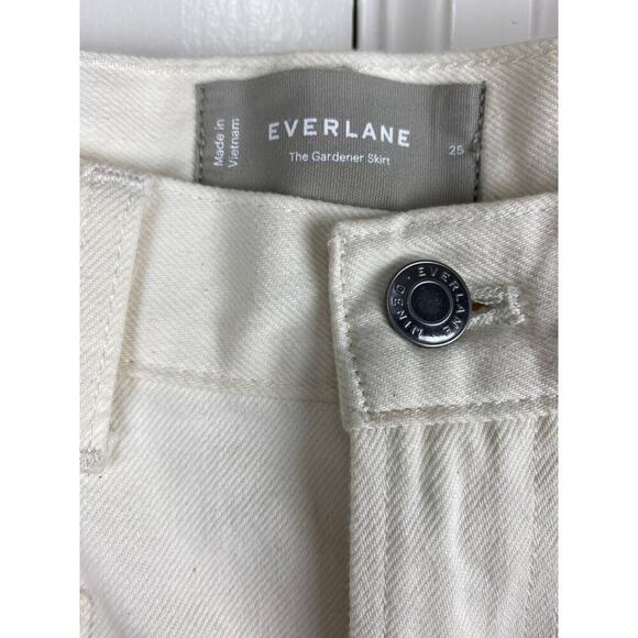 Everlane Women's 25 THE GARDENER Cream Denim Straight Maxi Skirt - Picture 3 of 7